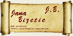 Jana Bizetić vizit kartica